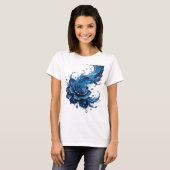 Dynamisch Blau BLUE ROSE Statement T-shirt (Voorkant volledig)