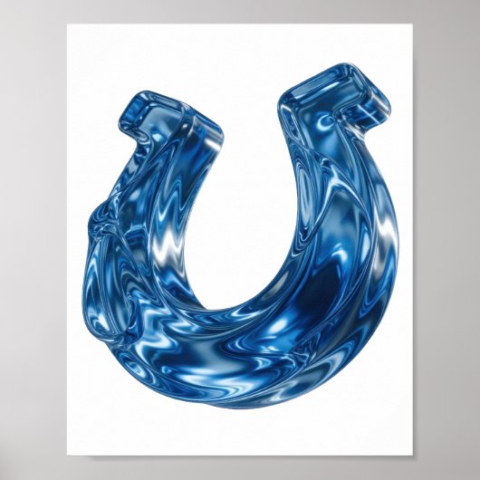 Dynamisch Blau WATER Slogan Design Poster (Voorkant)