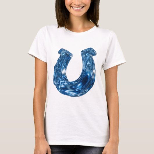 Dynamisch Blau WATER Slogan Design T-shirt (Voorkant)