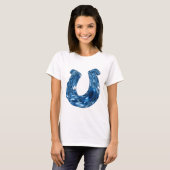 Dynamisch Blau WATER Slogan Design T-shirt (Voorkant volledig)