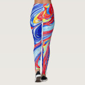 Dynamisch blauw Abstract patroonontwerp Leggings (Achterkant)