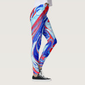 Dynamisch blauw Abstract patroonontwerp Leggings (Rechts)
