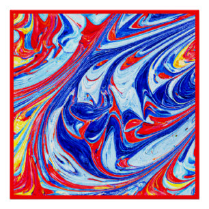 Dynamisch blauw Abstract patroonontwerp Perfect Poster