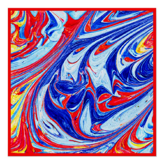 Dynamisch blauw Abstract patroonontwerp Perfect Poster (Voorkant)