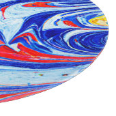 Dynamisch blauw Abstract patroonontwerp Snijplank (Hoek)
