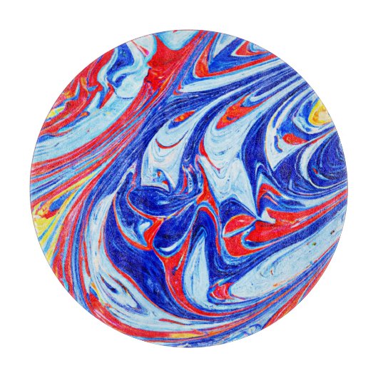 Dynamisch blauw Abstract patroonontwerp Snijplank (Voorkant)