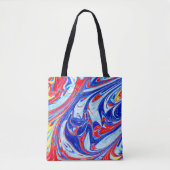 Dynamisch blauw Abstract patroonontwerp Tote Bag (Voorkant)
