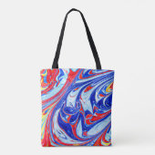Dynamisch blauw Abstract patroonontwerp Tote Bag (Achterkant)