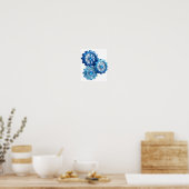 Dynamisch Blauw BLUE GEAR v2 Poster (Keuken)