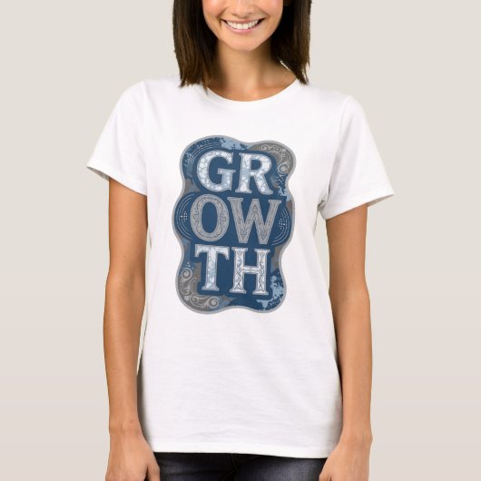 Dynamisch Blauw GROEIKotaatontwerp T-shirt (Voorkant)
