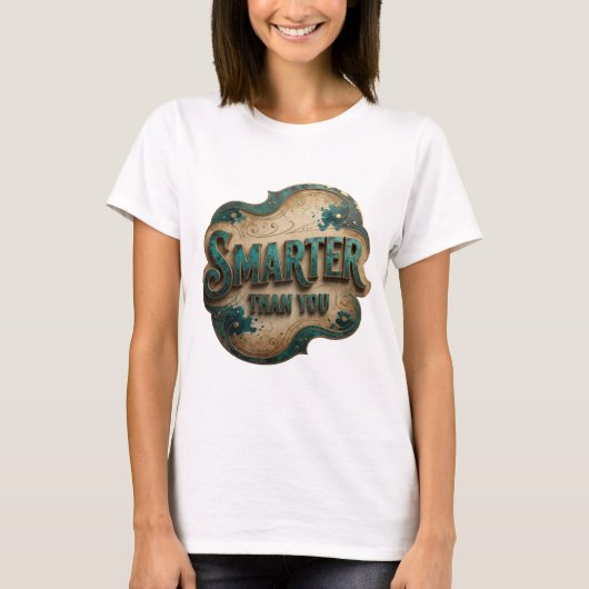 Dynamisch Blauw SLIMMER DAN JIJ Custom Ontwerp T-shirt (Voorkant)