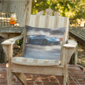 Dynamisch Blauw Stadsrace Scene Buitenkussen (Stoel)