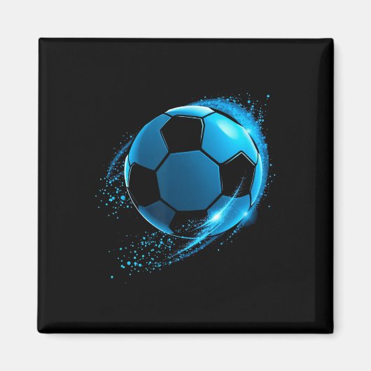 Dynamisch Blauw Voetbal Ll  Magneet (Voorkant)