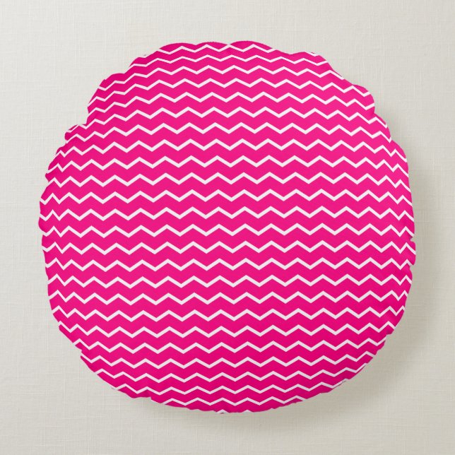 Dynamisch Chevron Golven Patroon Rond Kussen (Voorkant)