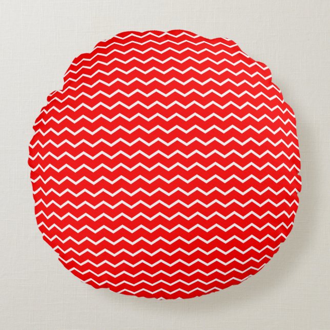 Dynamisch Chevron Golven Patroon Rond Kussen (Voorkant)