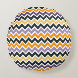 Dynamisch Chevron Zigzag Naadloos Patroon Rond Kussen