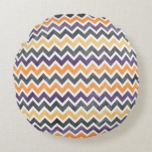 Dynamisch Chevron Zigzag Naadloos Patroon Rond Kussen