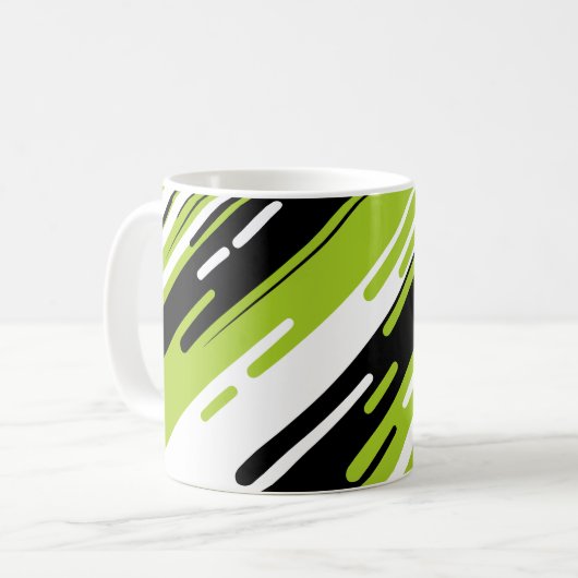 Dynamisch Diagonaal Gestreepte Abstracte Ontwerp Koffiemok (Voorkant links)