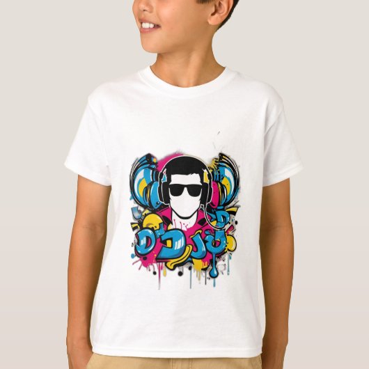 Dynamisch DJ Graffiti T-Shirt Design (Voorkant)