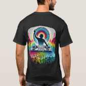 Dynamisch DJ Silhouette T-shirt met levendige kwal (Achterkant)