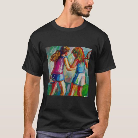 Dynamisch dubbelspel Duo T-shirt (Voorkant)