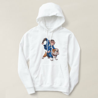 Dynamisch duo: de aap en de bulldog in stijl hoodie