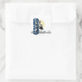 Dynamisch Duo-grafisch Vierkante Sticker (Tas)