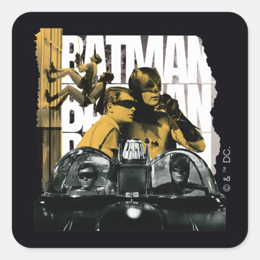 Dynamisch Duo Scrapbook Foto Vierkante Sticker (Voorkant)