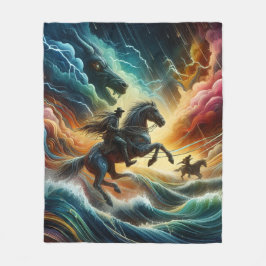 Dynamisch duo: Stormy Horseback Adventure Fleece Deken