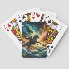 Dynamisch duo: Stormy Horseback Adventure Pokerkaarten
