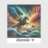 Dynamisch duo: Stormy Horseback Adventure Sticker (Vel)