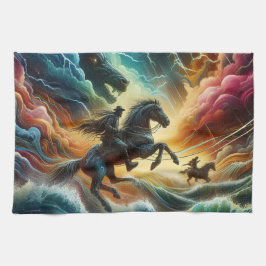 Dynamisch duo: Stormy Horseback Adventure Theedoek