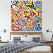 Dynamisch en levendig Abstract patroon Canvas Afdruk (Insitu (Slaapkamer))