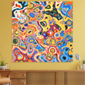 Dynamisch en levendig Abstract patroon Canvas Afdruk (Insitu (Woonkamer))