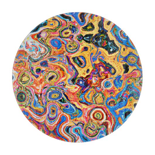 Dynamisch en levendig Abstract patroon Snijplank (Voorkant)