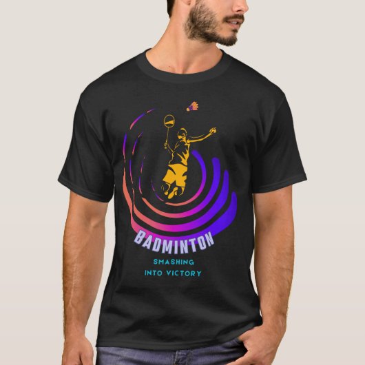 Dynamisch en levendig badminton t-shirt (Voorkant)