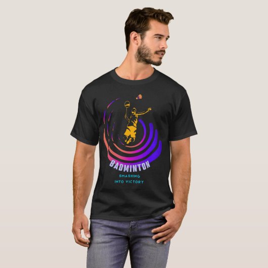 Dynamisch en levendig badminton t-shirt (Voorkant volledig)
