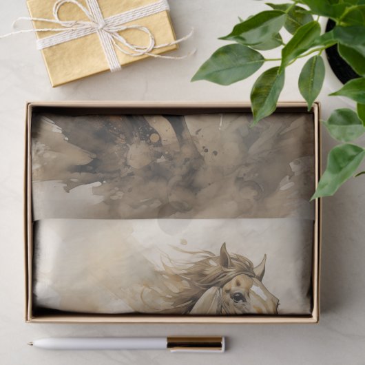 Dynamisch galopperend paard in Waterverf Tissuepapier (Geschenk)