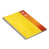 Dynamisch geel Abstracte lijnkunst Notitieboek (Rechterzijde)