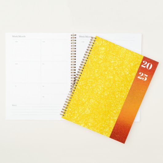 Dynamisch geel Abstracte lijnkunst Planner (Display)