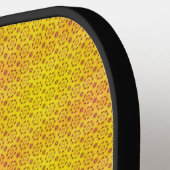 dynamisch geel-zwart patroon pickleball paddle (Links Detail)