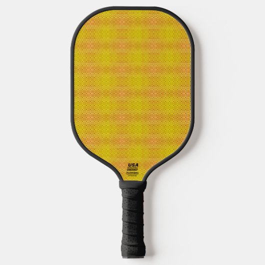 dynamisch geel-zwart patroon pickleball paddle (Voorkant)