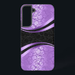 Dynamisch geometrisch ontwerp in paars en zwart samsung galaxy hoesje<br><div class="desc">Elegant  design met een moderne draai. Paarse en zwarte vlam dempt het geometrische ontwerp. U kunt om dit ontwerp in om het even welke kleur en op om het even welk product verzoeken.</div>