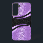 Dynamisch geometrisch ontwerp in paars en zwart samsung galaxy hoesje<br><div class="desc">Elegant  design met een moderne draai. Paarse en zwarte vlam dempt het geometrische ontwerp. U kunt om dit ontwerp in om het even welke kleur en op om het even welk product verzoeken.</div>