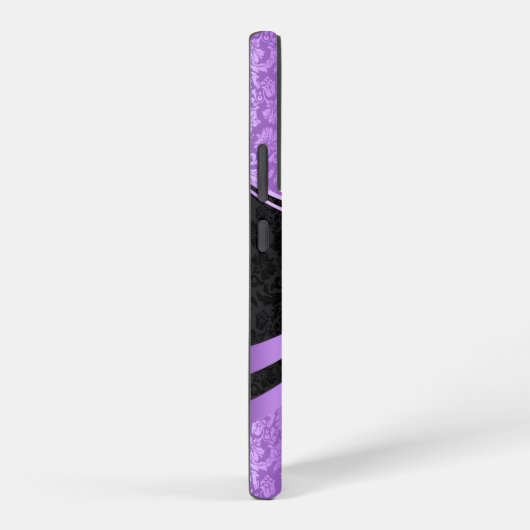 Dynamisch geometrisch ontwerp in paars en zwart samsung galaxy hoesje (Rechterkant)