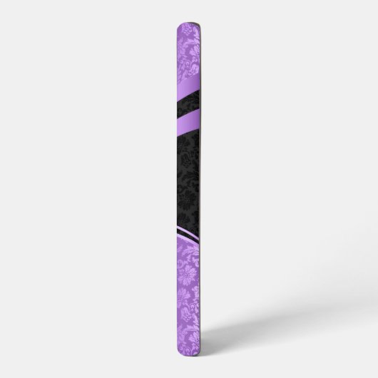 Dynamisch geometrisch ontwerp in paars en zwart samsung galaxy hoesje (Linkerkant)