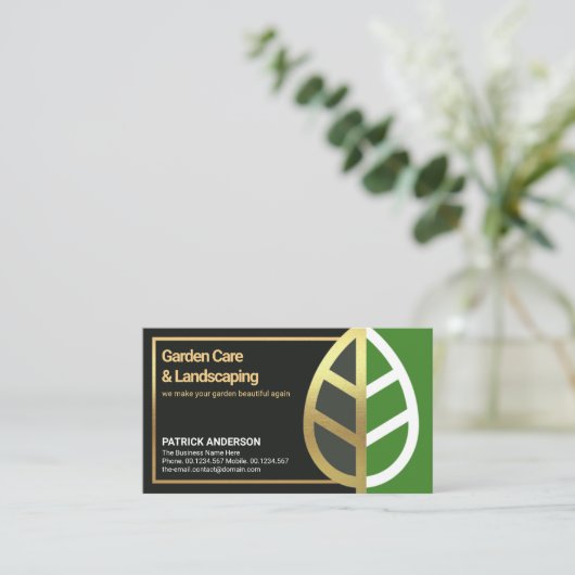 Dynamisch Gold Leaf Landscape Border Garden Design Visitekaartje (Staand voorkant)
