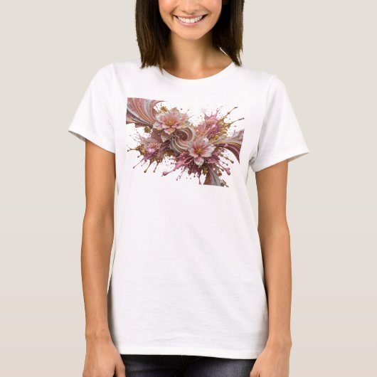 Dynamisch Goud ABSTRACTE KUNST Design T-shirt (Voorkant)