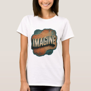 Dynamisch Goud Draagbare Kunst IMAGINE T-shirt