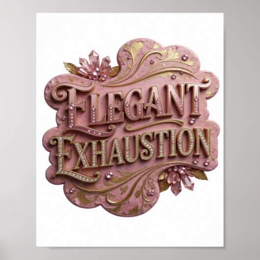 Dynamisch Goud ELEGANT UITGEPUTTE Tekst Ontwerp Poster (Voorkant)